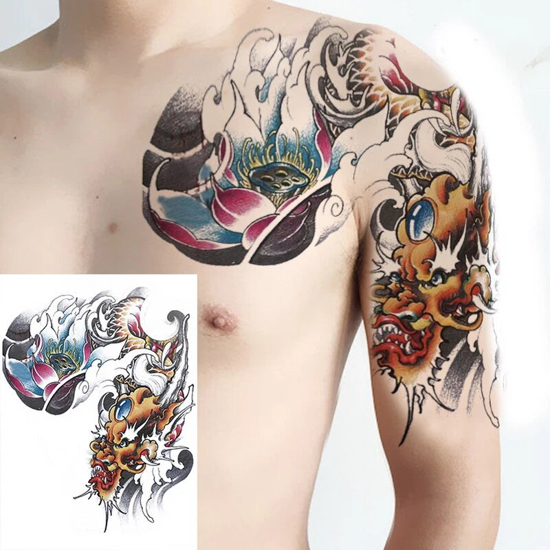 tatouage-dragon-chinois-demi-bras-paule