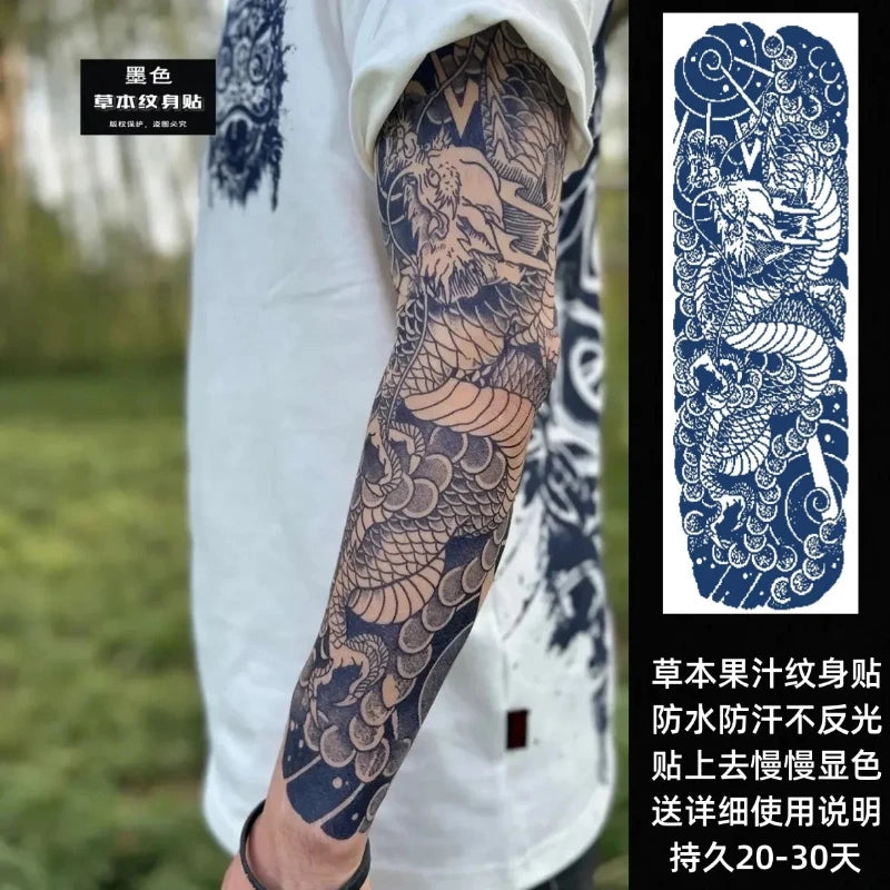 tatouage-dragon-chinois-fleur