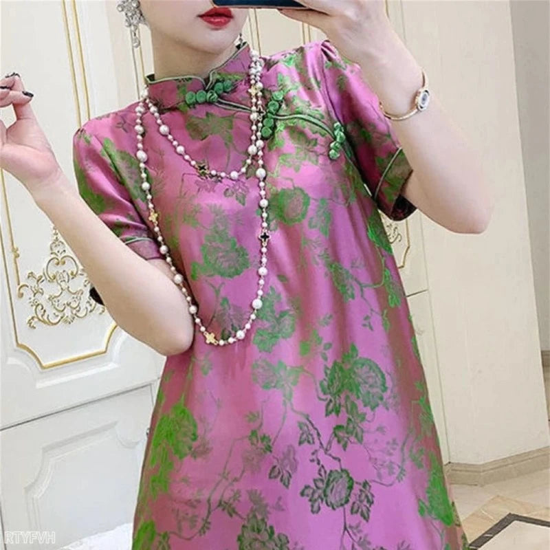 robe-chinoise-imprime-floral