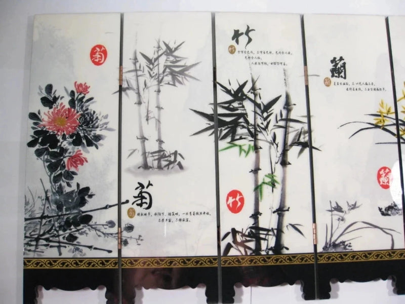 paravent-chinois-peint-mei-orchid-e