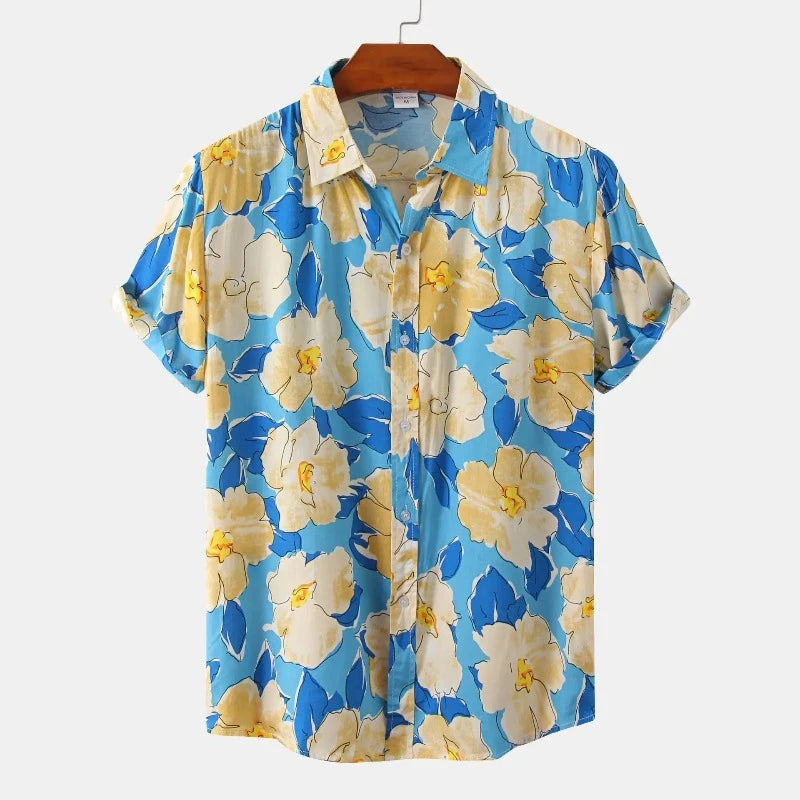 chemises-chinoises-hommes-imprim-fleurs
