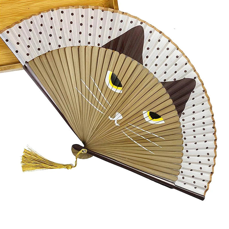 ventails-chinois-pliable-bambou-chat