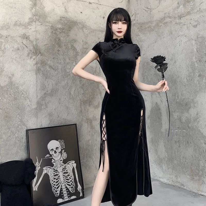 robe-chinoise-noire-vintage