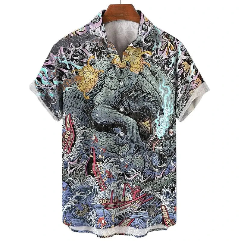 chemises-chinoises-hommes-animaux-3d
