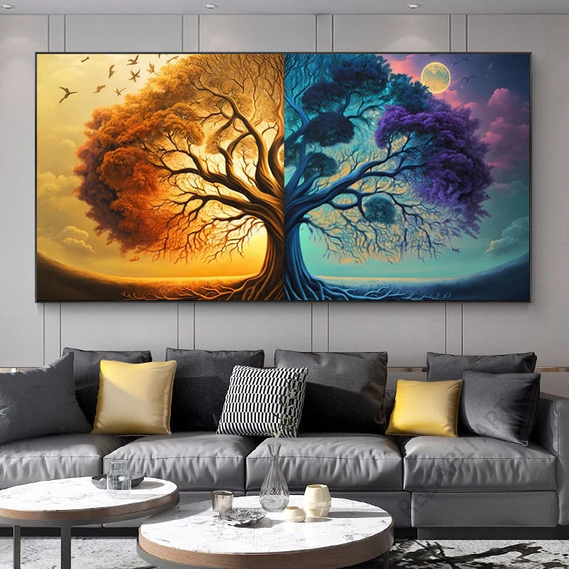 tableau-chinois-abstrait-arbre-de-vie