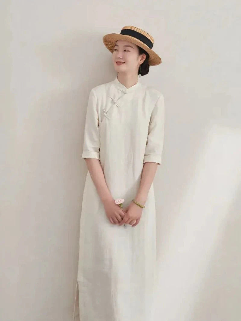 cheongsam-robe-longue-couleur-unie