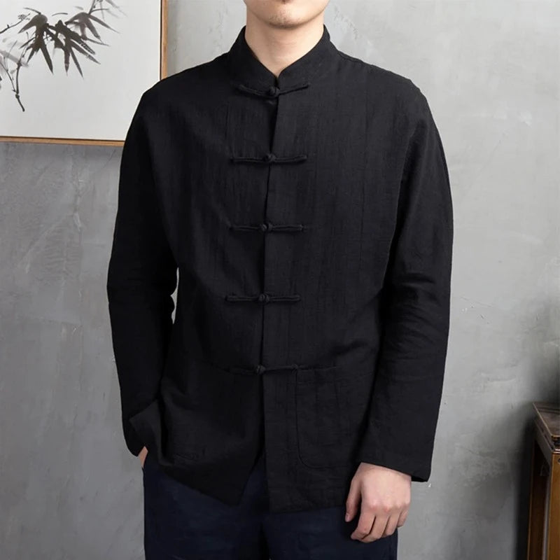 chemises-chinoises-hommes-veste-cardigan