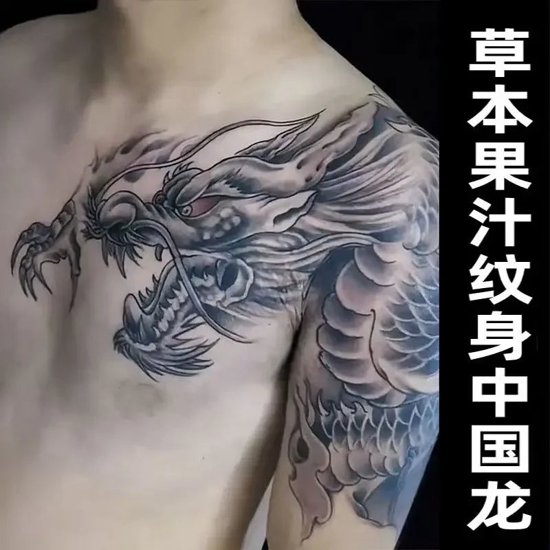 tatouage-dragon-chinois-herbes-art