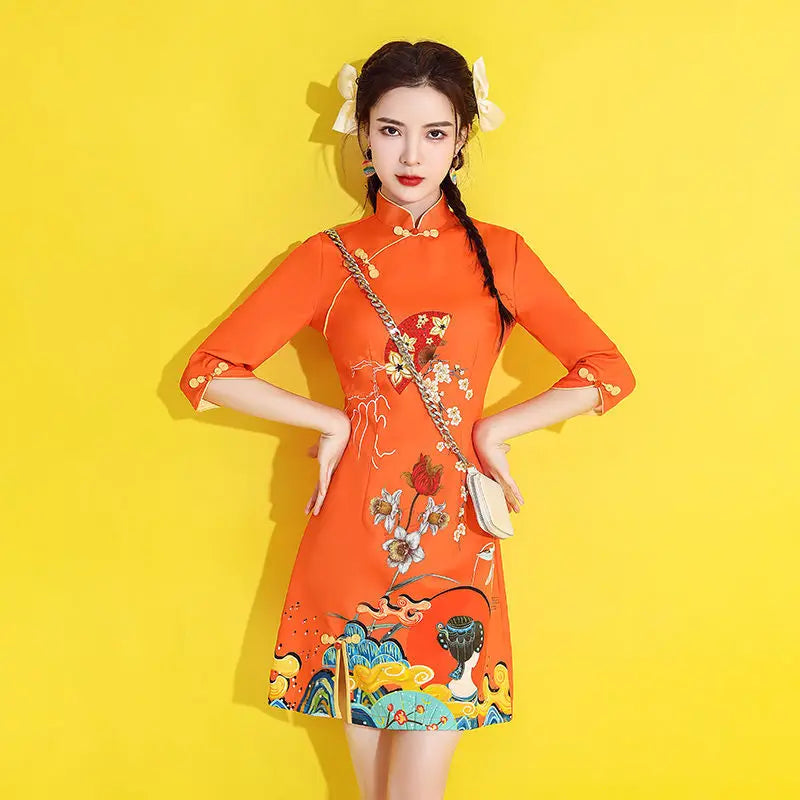 tenue-chinoise-robe-qipao-courte