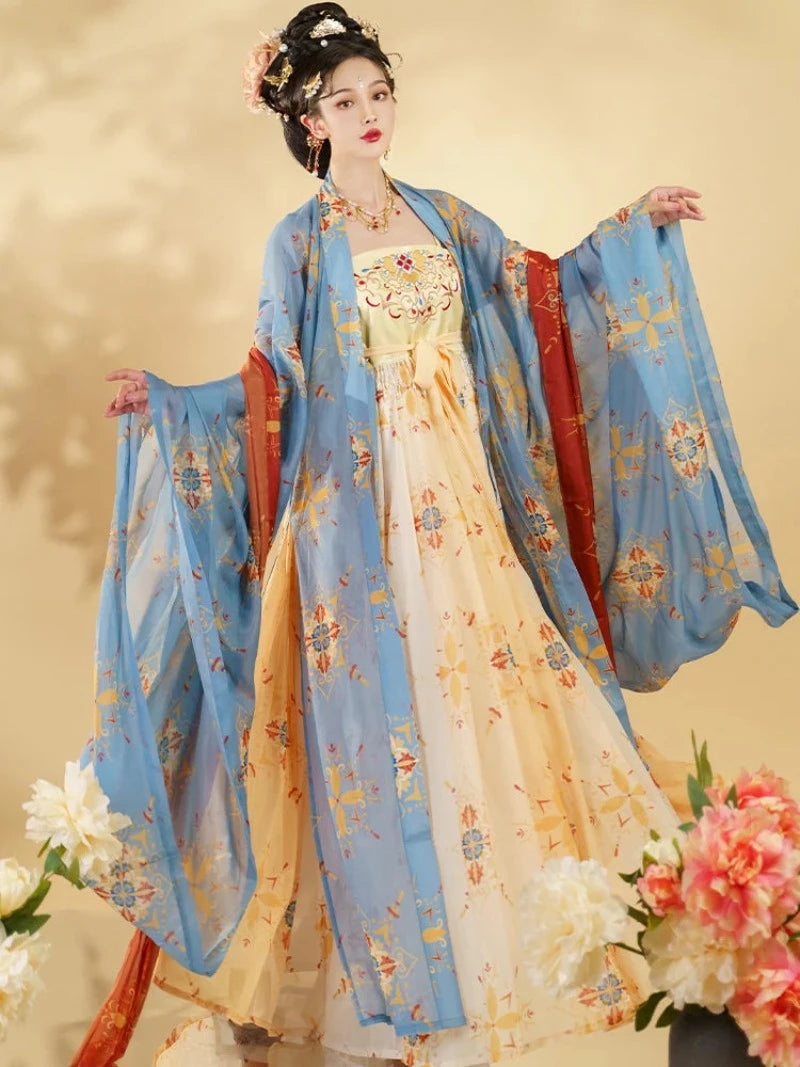 kimono-chinois-ancien-rouge-hanfu