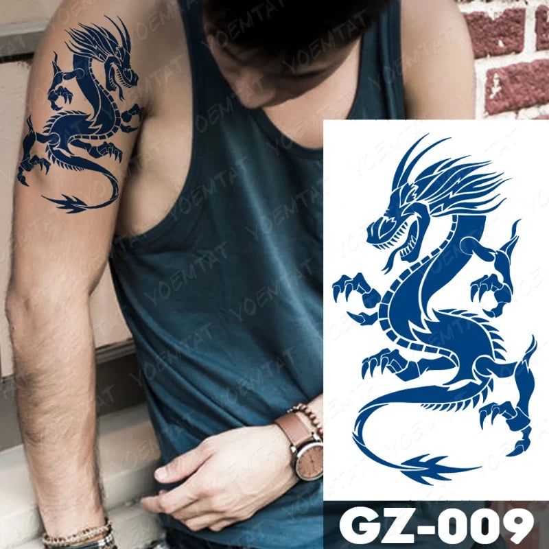 tatouage-dragon-chinois-totem-bleu