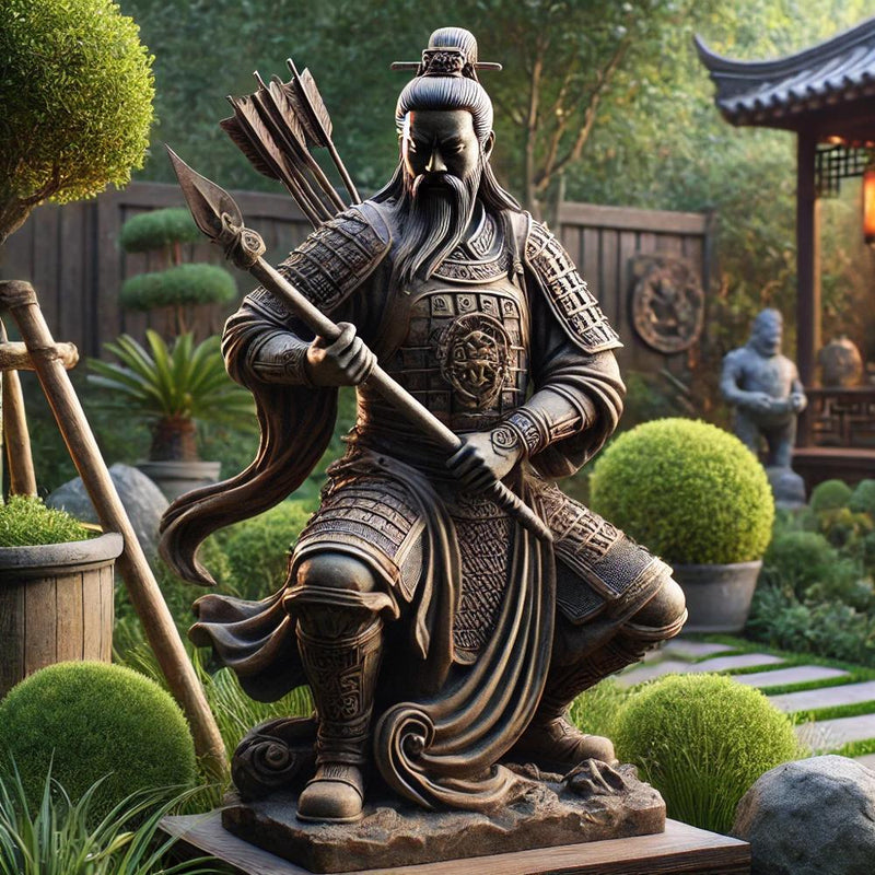 statue-guerrier-chinois-jardin