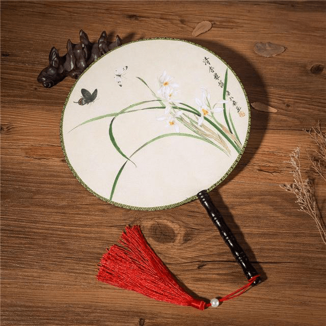 eventail-chinois-rond-fleurs