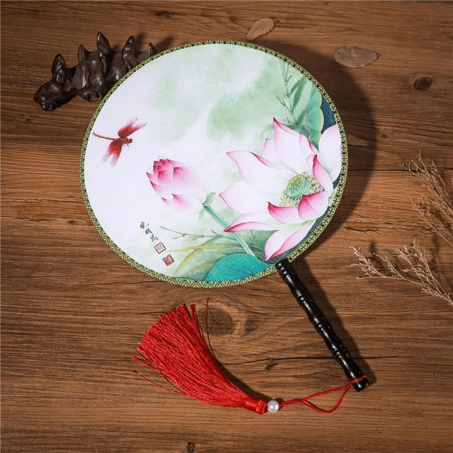 eventail-chinois-rond-lotus