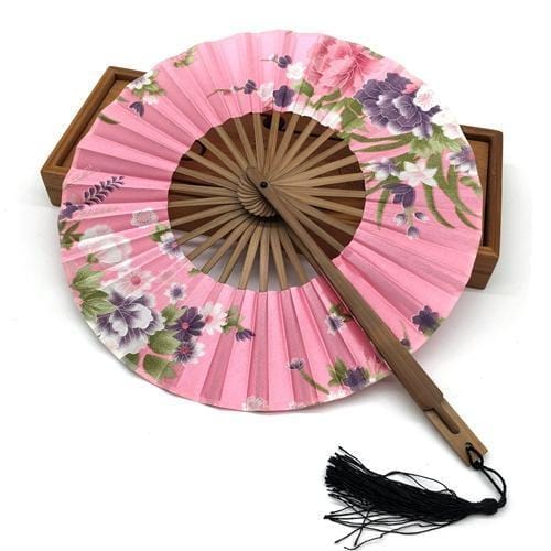 eventail-chinois-rond-a-rivures-rose