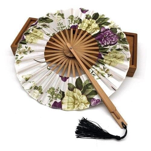eventail-chinois-rond-a-rivures-vintage