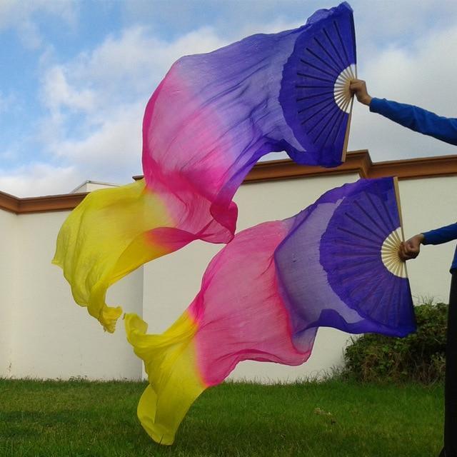 eventails-chinois-de-danse-violets-roses-et-jaunes