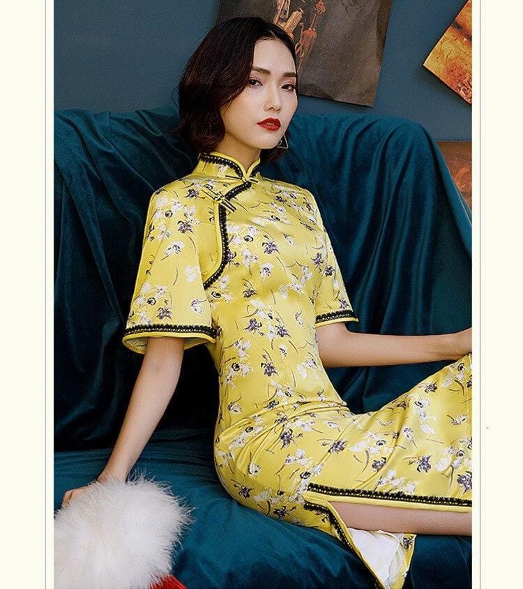 robe-chinoise-jaune-canari