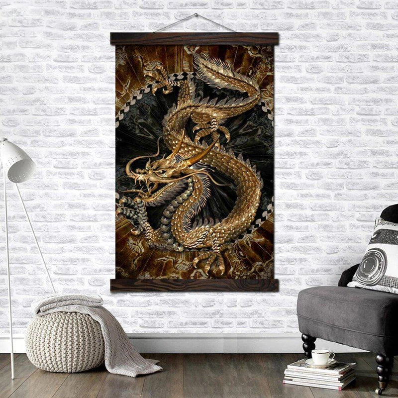 tableau-chinois-dragon-or