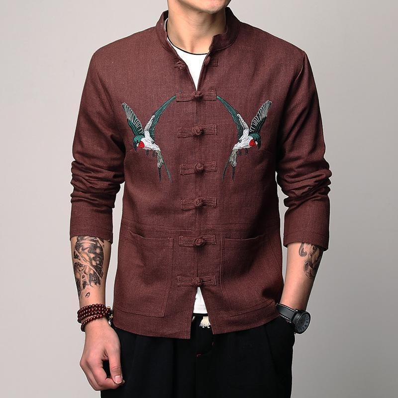 veste-chinoise-homme-oiseaux
