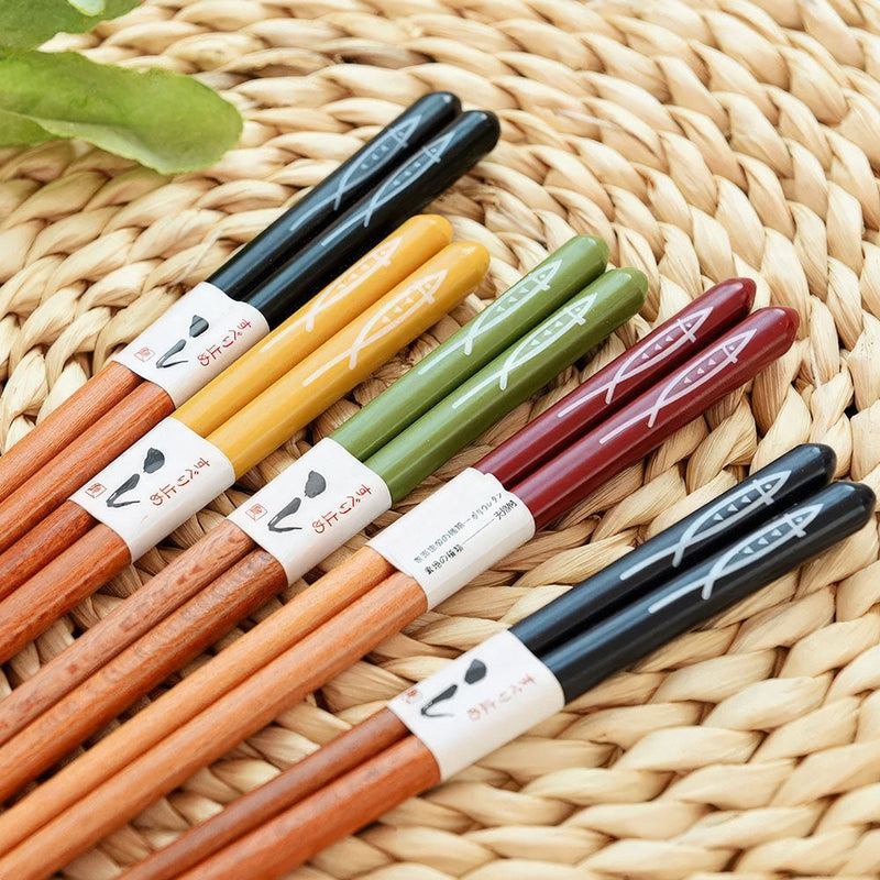Baguettes Chinoises Dessins Poissons 4 Couleurs