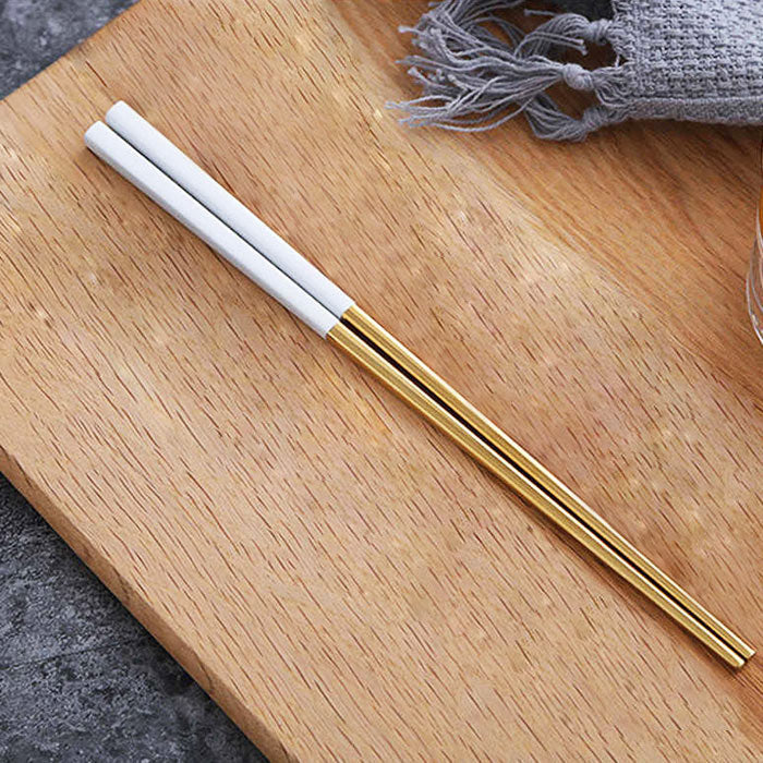 Baguettes Chinoises Japonaises Blanches et Or