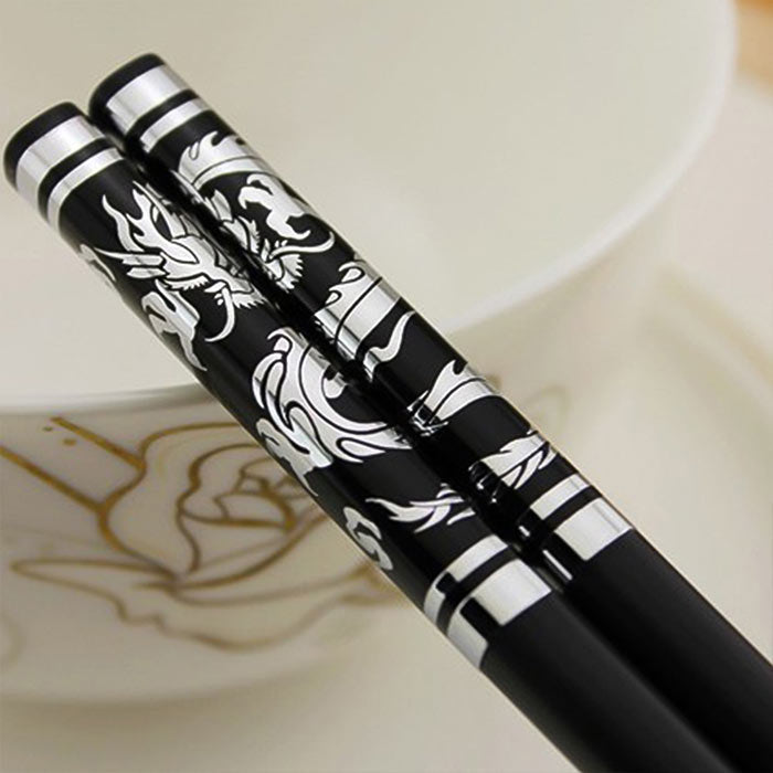 Baguettes Chinoises Dragon en Argent