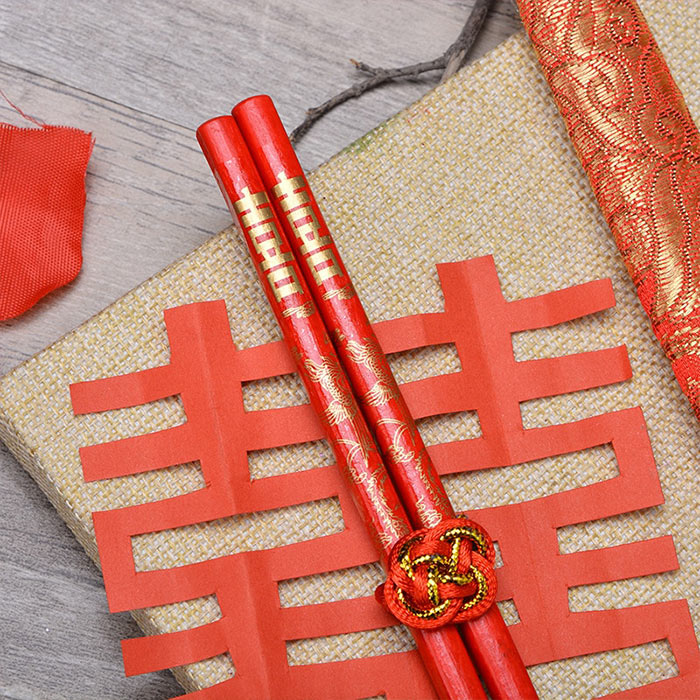 Baguettes Chinoises En Bois Rouge