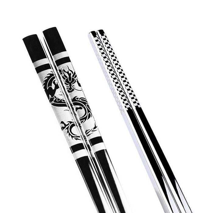 Baguettes Chinoises En Metal Motif Dragon