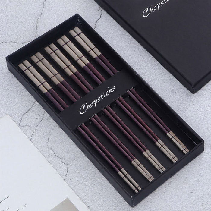Baguettes Chinoises Métallique Couleur Bordeaux