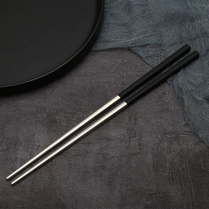 Baguettes Chinoises Style Japonaises Noires et Argent