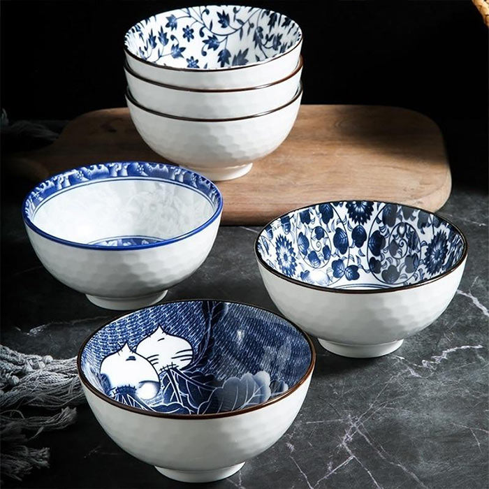 Bols Chinois Bleus et Blancs