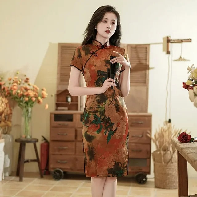 robe-chinoise-marron