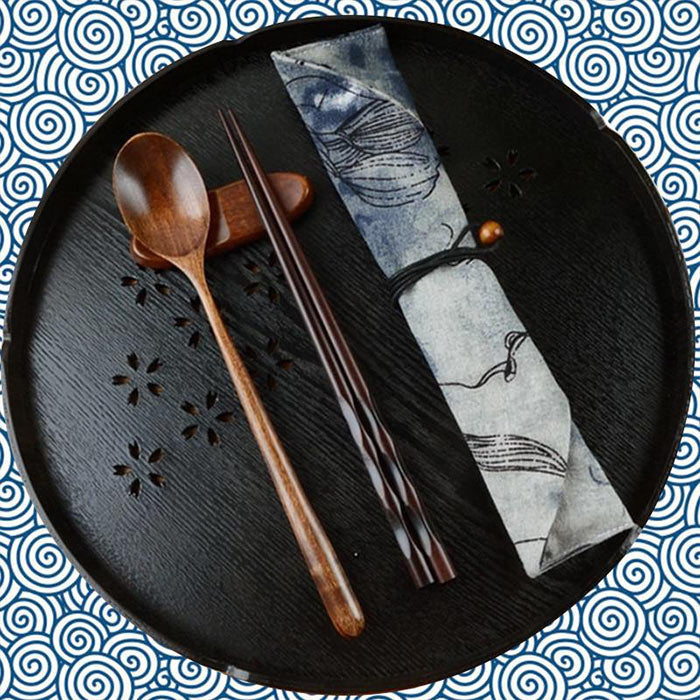 Cuillère à Soupe Chinoise Avec Baguettes en Bambou