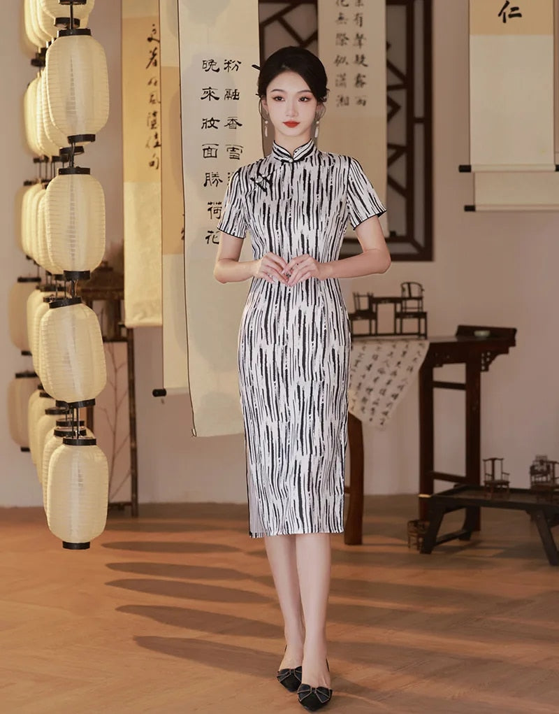 robe-chinoise-rayures