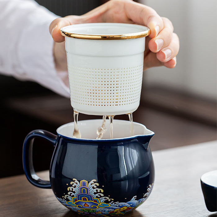 Tasse Chinoise Chat Avec Couvercle