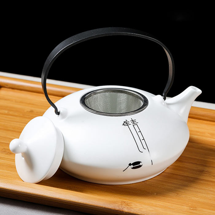 Grande Théière Chinoise Blanche