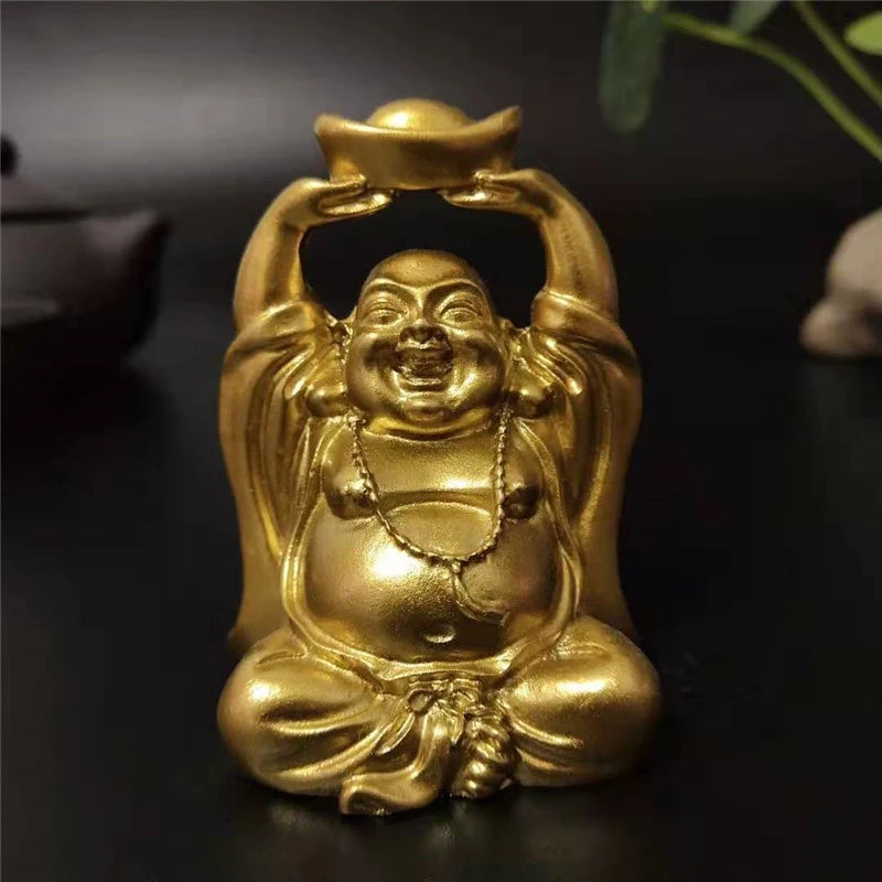 figurine-chinoise-bouddha-rieur-or