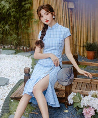 robe-chinoise-motif-a-carreaux