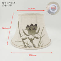 abat-jour-chinois-paysage-lotus-coquillage