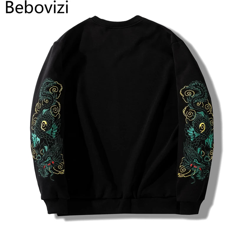pull-chinois-capuche-brod-dragon-vert