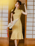 robe-chinoise-motif-a-carreaux