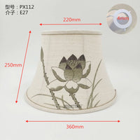 abat-jour-chinois-paysage-lotus-coquillage