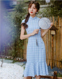 robe-chinoise-motif-a-carreaux