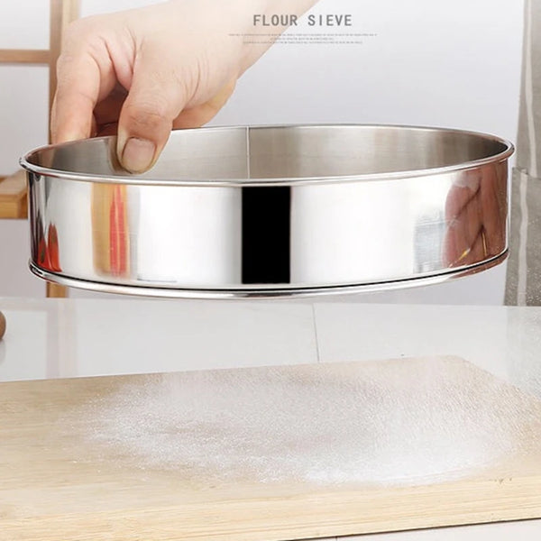 Round Chinese Sieve, Fine Mesh Stainless Steel - Style Chinois