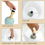 abat-jour-chinois-paysage-lotus-coquillage
