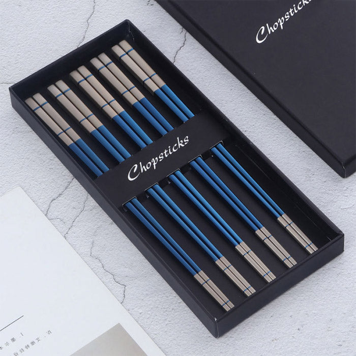Jolie Boîte de Baguettes Chinoises<br/> Bleues