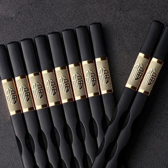 Baguettes Chinoises En Plastique Noires