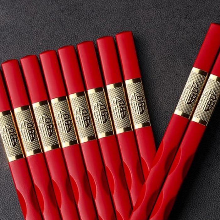 Baguettes Chinoises En Plastique Rouges