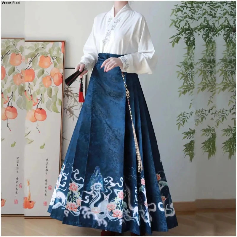 kimono-chinois-hanfu-et-jupe-pliss-e